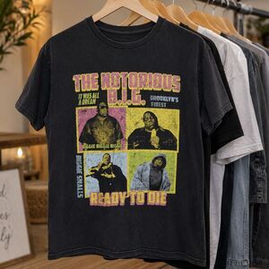 The Notorious B.I.G. Graphic T-Shirt Adult Medium Black Biggie Smalls Rap Tee
